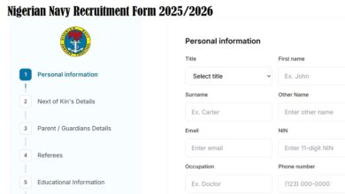 Nigerian Navy Recruitment Form 2025/2026