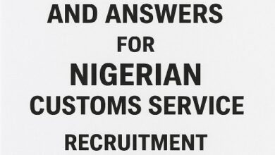 Nigerian Customs Service Recruitment Examination Questions and Answers 2025