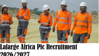 Lafarge Africa Plc Recruitment 2026/2027