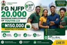 FG NJFP 20,000 Nigerian Employment of Youths 2.0 With N150,000 Monthly Stipend