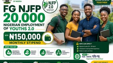 FG NJFP 20,000 Nigerian Employment of Youths 2.0 With N150,000 Monthly Stipend